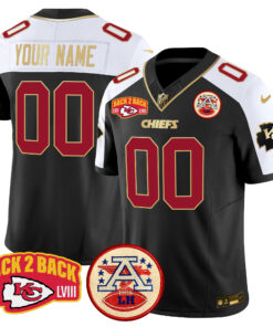 Kansas City Chiefs Super Back 2 Back Patch Vapor Limited Custom Jersey - All Stitched