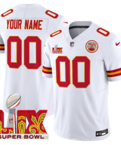 Kansas City Chiefs Super Bowl LIX Patch Vapor Limited Custom Jersey - All Stitched