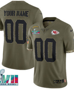 Kansas City Chiefs Super Bowl LVII Salute To Service Custom Jersey - All Stitched