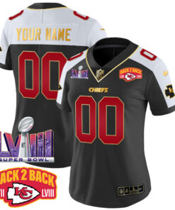 Kansas City Chiefs Super Bowl LVIII & Back 2 Back Patch Vapor Custom Jersey - All Stitched