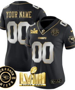 Kansas City Chiefs Super Bowl LVIII & Back 2 Back Patch Vapor Custom Jersey V4 - All Stitched