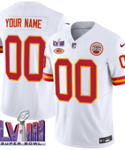Kansas City Chiefs Throwback Super Bowl LVIII Vapor Custom Jersey - All Stitched