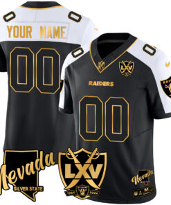 Las Vegas Raiders 2024 Gold Vapor Limited Custom Jersey - 65th Anniversary - All Stitched