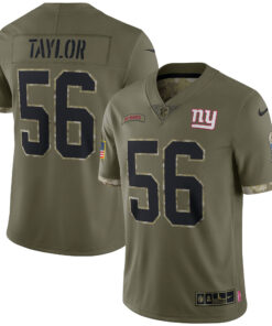 Lawrence Taylor New York Giants 2022 Salute To Service Olive Retired Jersey - All Stitched