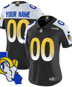 Los Angeles Rams California Patch Vapor Limited Custom Jersey - All Stitched