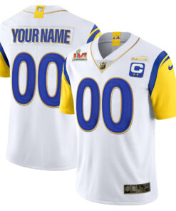 Los Angeles Rams Super Bowl Lvi Vapor Gold Trim Custom Jersey - All Stitched