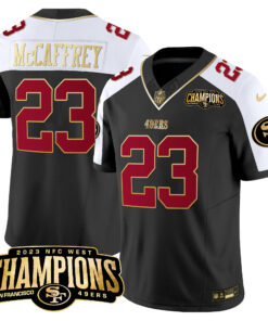 Men's 49ers 2023 NFC West Champions Patch Vapor Jersey V2 - All Stitched