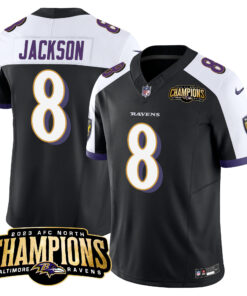 Men's Baltimore Ravens 2023 AFC North Champions Patch Vapor Limited Jersey - All Stitched