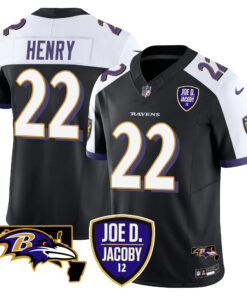 Men's Baltimore Ravens Joe D & Jacoby Patch Vapor Limited Jersey - All Stitched