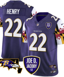 Men's Baltimore Ravens Joe D & Jacoby Patch Vapor Limited Jersey V2 - All Stitched