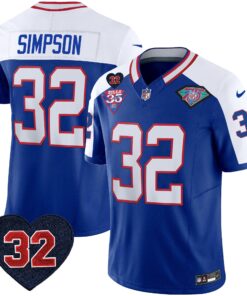 Men's Buffalo Bills 1994 Throwback O.J. Simpson Patch Vapor Limited Jersey - All Stitched