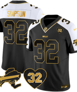 Men's Buffalo Bills O.J. Simpson Patch Gold Vapor Limited Jersey - All Stitched