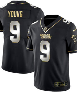 Men's Carolina Panthers Black Gold & White Gold Vapor Limited Jersey - All Stitched