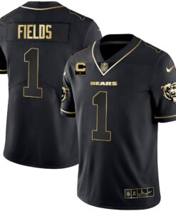 Men's Chicago Bears White Gold & Black Gold Jersey - All Stitched