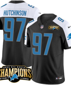 Men's Detroit Lions 2023 NFC North Champions Patch Vapor Jersey - All Stitched