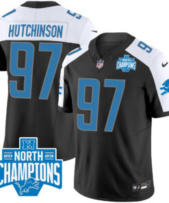Men's Detroit Lions 2023 NFC North Division Champions Patch Vapor Jersey - All Stitched