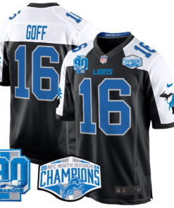 Men's Detroit Lions 2024 NFC North Division Champions Patch Game Jersey - All Stitched