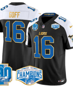 Men's Detroit Lions 2024 NFC North Division Champions Patch Gold Trim Vapor Limited Jersey - All Stitched