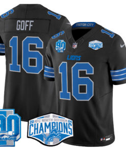 Men's Detroit Lions 2024 NFC North Division Champions Patch Vapor Limited Jersey - All Stitched