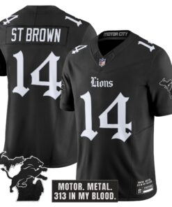 Men's Detroit Lions 'Gothic Motor Grit Edition' Vapor Limited Jersey - All Stitched
