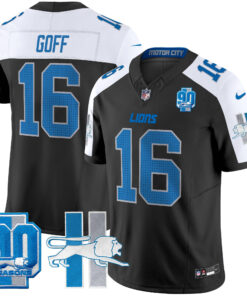 Men's Detroit Lions Throwback 90th Year Patch Vapor Limited Jersey - All Stitched