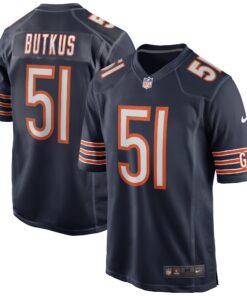 Men's Dick Butkus Chicago Bears GSH Navy Jersey - All Stitched
