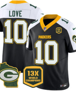 Men's Green Bay Packers 13 Time World Champions & Home Patch Vapor Jersey � All Stitched
