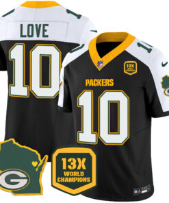Men's Green Bay Packers 13 Time World Champions & Home Patch Vapor Jersey V2 � All Stitched