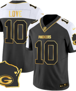 Men's Green Bay Packers Home Patch Gold Vapor Jersey V2 - All Stitched