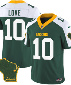 Men's Green Bay Packers Home Patch Vapor Jersey V2 - All Stitched