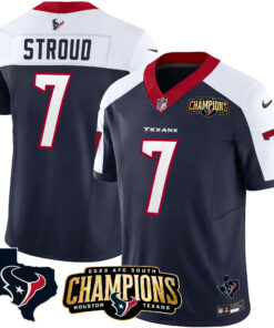 Men's Houston Texans 2023 AFC South Champions Patch Vapor Jersey - All Stitched