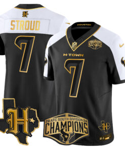 Men's Houston Texans 2024 AFC South Division Champions Patch Gold Vapor Limited Jersey - All Stitched