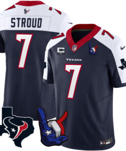 Men's Houston Texans Hand Sign Throwing Up The H Vapor Jersey - All Stitched