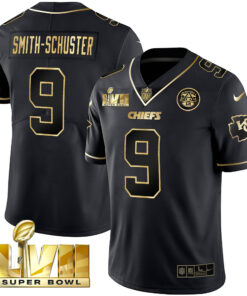 Men's JuJu Smith-Schuster Kansas City Chiefs White Gold & Black Gold Jersey - All Stitched
