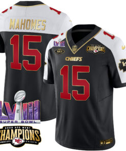 Men's Kansas City Chiefs AFC West Champions & Super Bowl LVIII Patch Vapor Jersey - All Stitched
