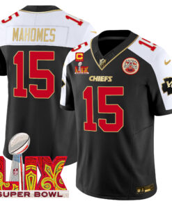 Men's Kansas City Chiefs Super Bowl LIX Patch Gold Trim Vapor Limited Jersey - All Stitched