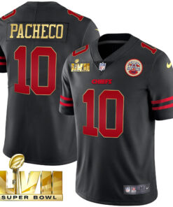 Men's Kansas City Chiefs Super Bowl LVII Gold Trim Vapor Jersey - All Stitched