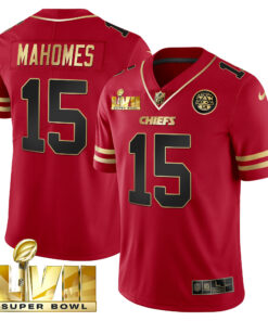 Men's Kansas City Chiefs Super Bowl LVII Red Gold Vapor Jersey V2 - All Stitched