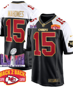 Men's Kansas City Chiefs Super Bowl LVIII & Back 2 Back Patch Game Jersey - All Stitched