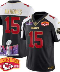Men's Kansas City Chiefs Super Bowl LVIII & Back 2 Back Patch Vapor Jersey - All Stitched