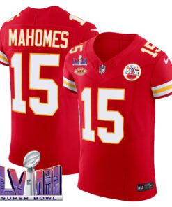 Men's Kansas City Chiefs Super Bowl LVIII Gold Patch Vapor Elite Jersey - All Stitched