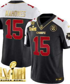 Men's Kansas City Chiefs Super Bowl LVIII Gold Patch Vapor Jersey - All Stitched