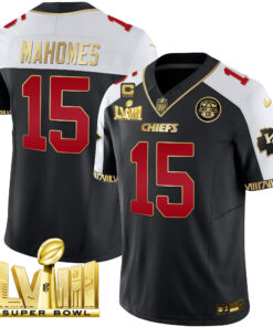 Men's Kansas City Chiefs Super Bowl LVIII Pattern Gold Vapor Jersey V2 - All Stitched