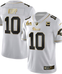 Men's Los Angeles Rams Super Bowl LVI White Gold & Black Gold Jersey - All Stitched