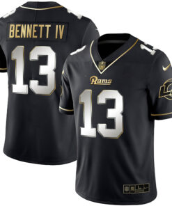 Men's Los Angeles Rams White Gold & Black Gold Jersey - All Stitched