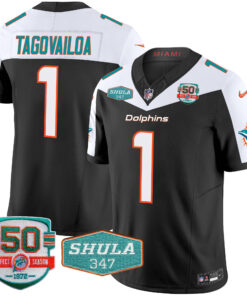 Men's Miami Dolphins Shula 347 Patch Vapor Limited Jersey V2 - All Stitched