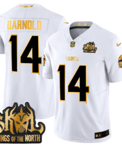 Men's Minnesota Vikings 2024 Winter Warrior Skol Patch Gold Vapor Limited Jersey - All Stitched