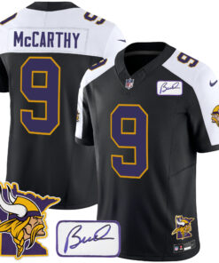 Men's Minnesota Vikings Bud Grant & Minnesota Patch Classic Limited Jersey - All Stitched
