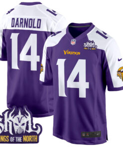 Men's Minnesota Vikings King Of The North Patch Game Jersey - All Stitched