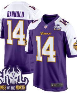 Men's Minnesota Vikings King Of The North Patch Throwback Game Jersey - All Stitched